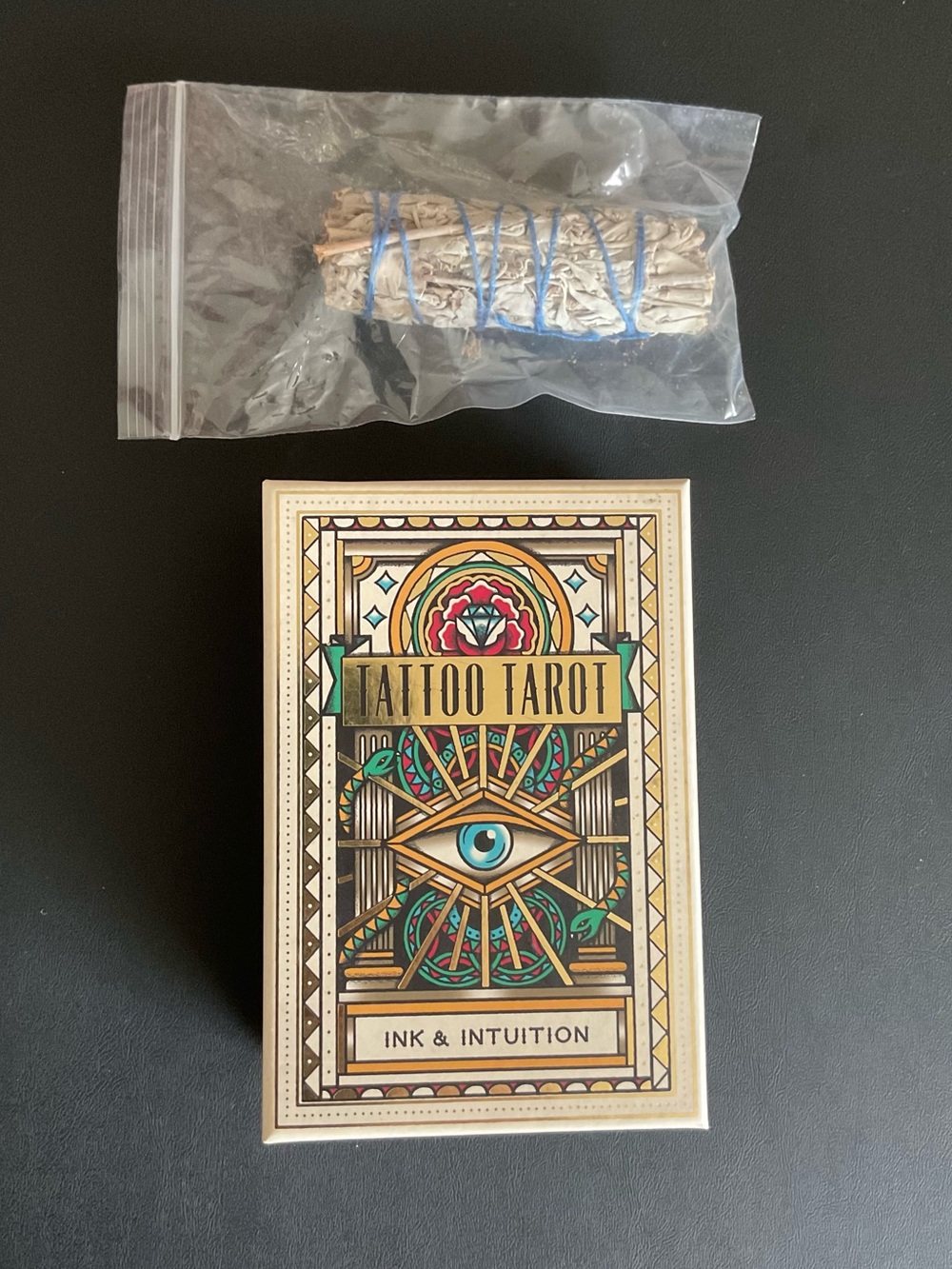 Ink and Intuition Tattoo Style Tarot Card Deck + Sage Bundle